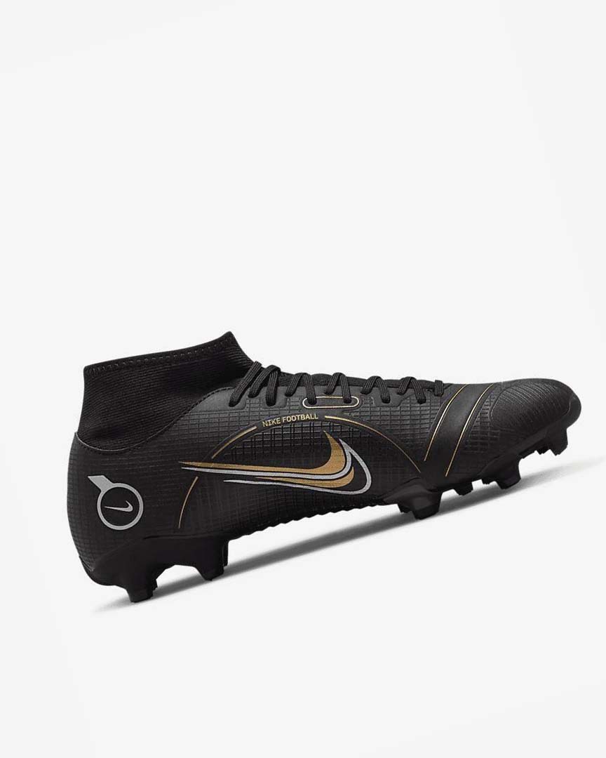 Black / Metal Silver / Grey / Metal Gold Nike Mercurial Superfly 8 Academy MG Men's Soccer Cleats | CA_5342