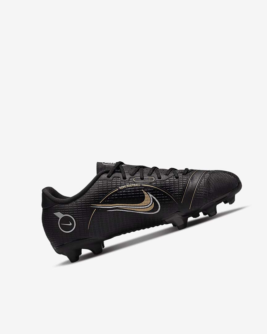 Black / Metal Silver / Grey / Metal Gold Nike Jr. Mercurial Vapor 14 Academy MG Girls' Soccer Cleats | CA_5353