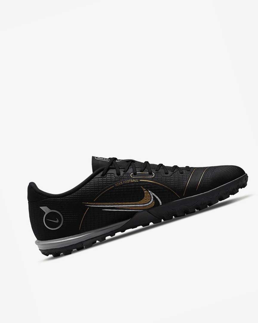 Black / Metal Silver / Grey / Metal Gold Nike Mercurial Vapor 14 Academy TF Men's Soccer Shoes | CA_5551