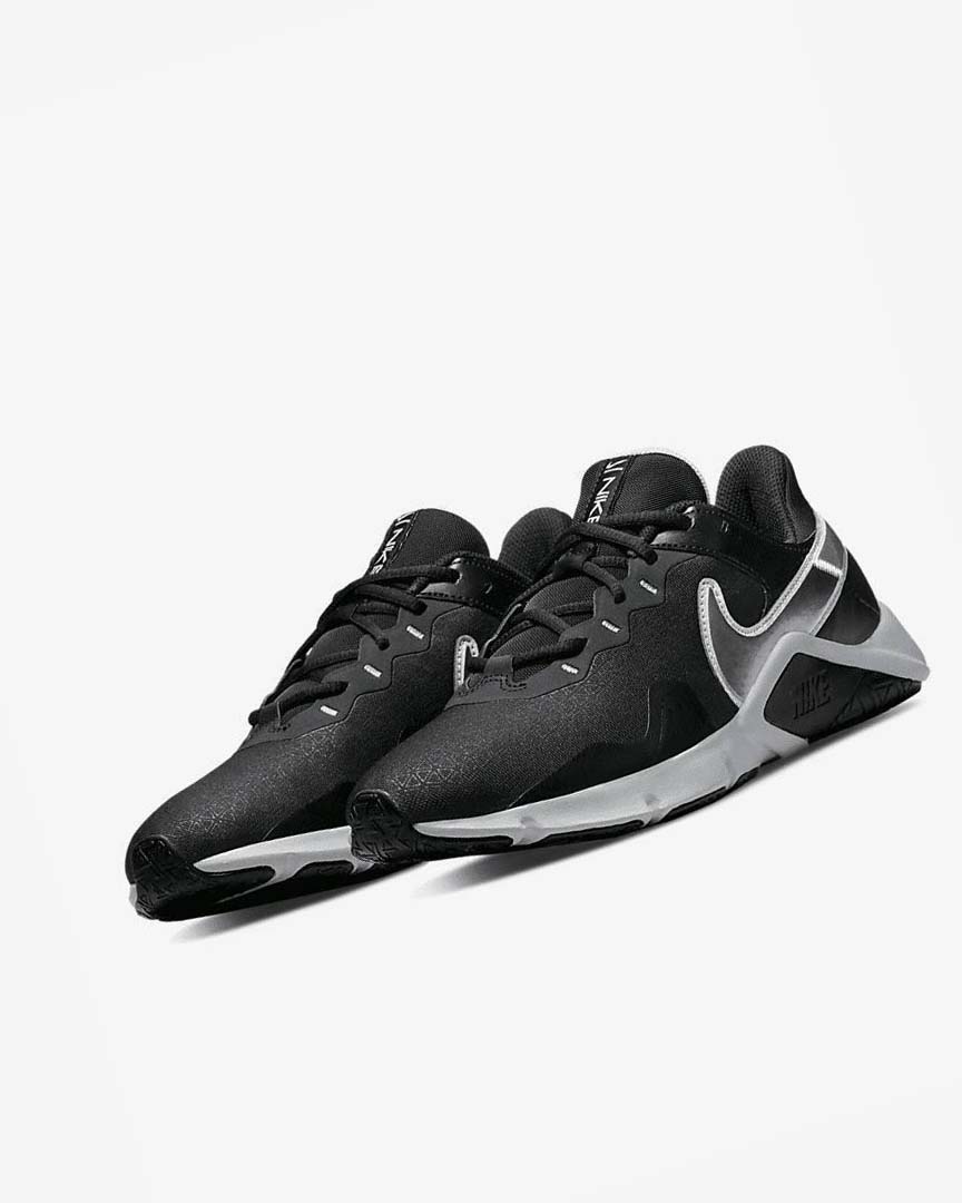Black / Metal Silver / Metal Grey Nike Legend Essential 2 Men's Training Shoes | CA_4752