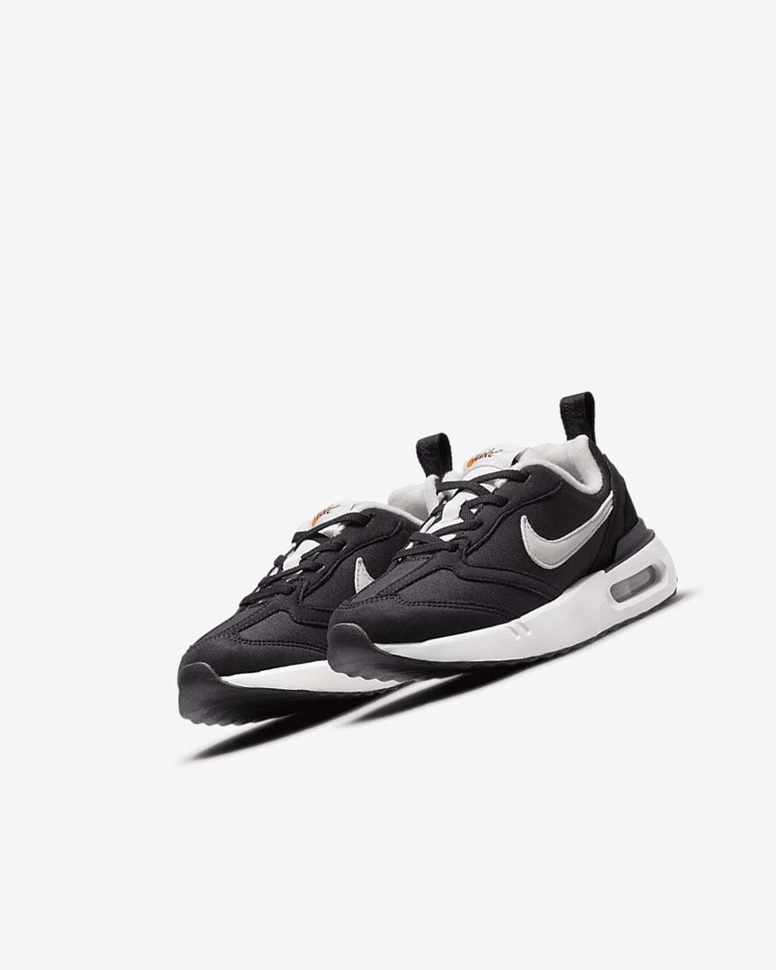 Black / Metal Silver / Orange / White Nike Air Max Dawn Boys' Sneakers | CA_2688