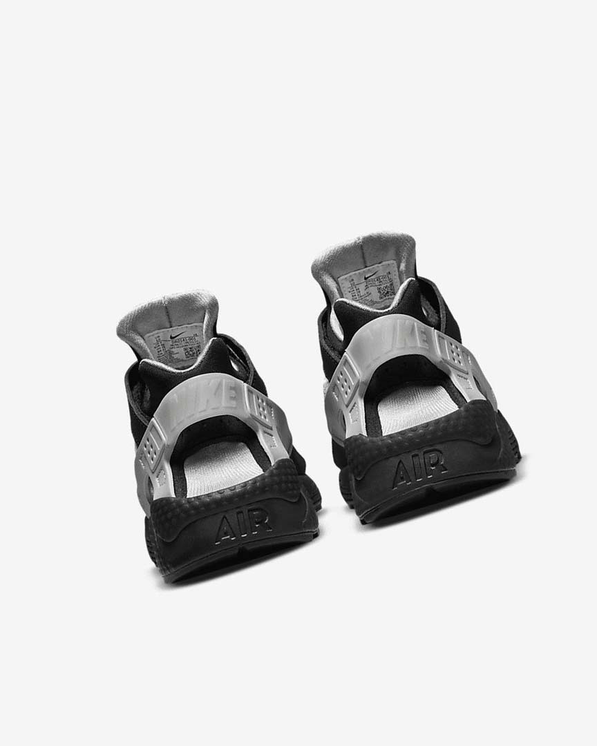Black / Metal Silver / Silver / Green Nike Air Huarache Men's Sneakers | CA_2497