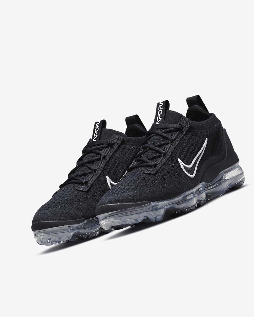 Black / Metal Silver / White Nike Air VaporMax 2021 FK Women's Sneakers | CA_4697