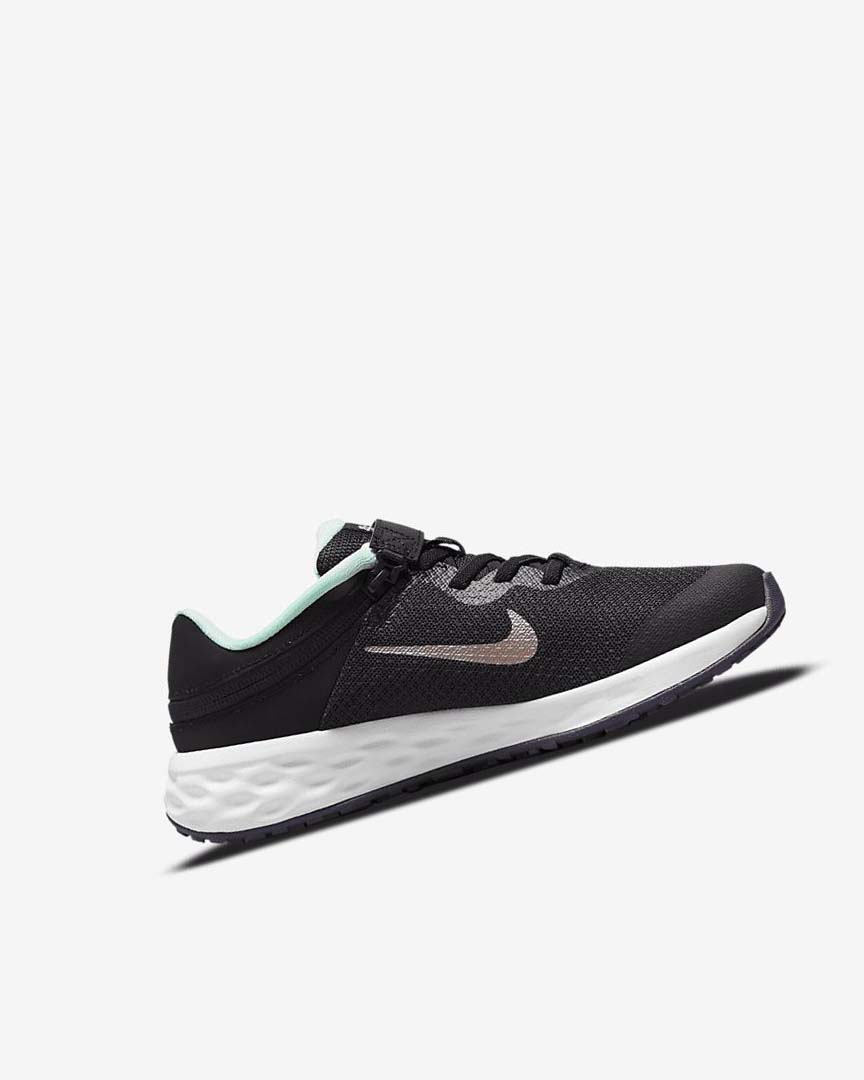 Black / Mint / Purple / Metal Red Brown Nike Revolution 6 FlyEase Boys' Running Shoes | CA_5475