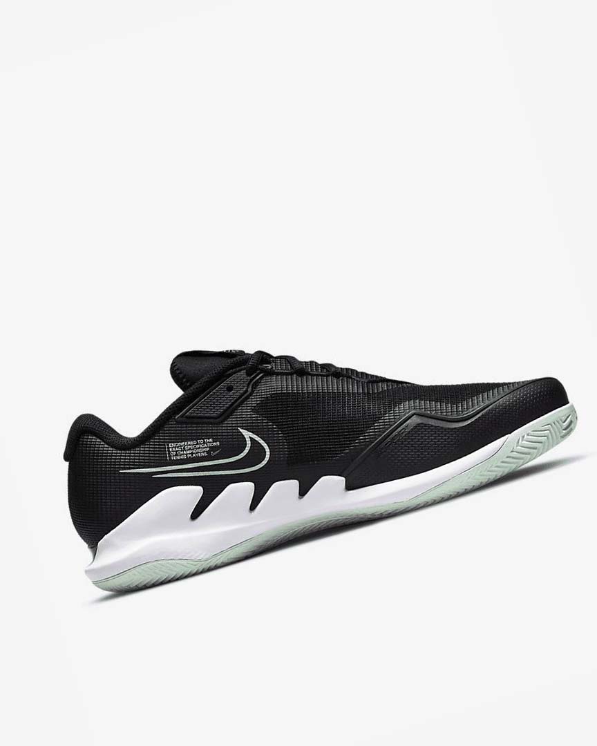 Black / Mint / White Nike Court Air Zoom Vapor Pro Men's Tennis Shoes | CA_4495