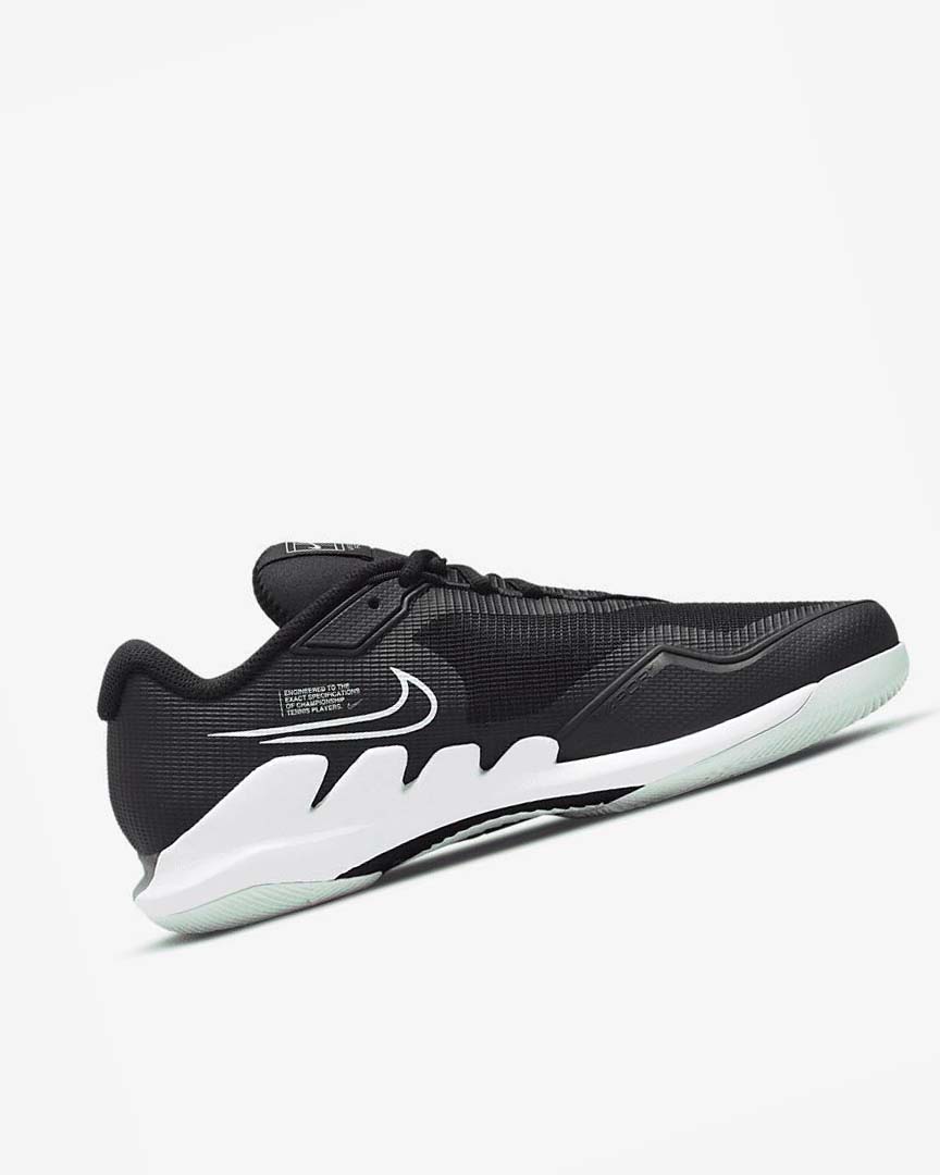 Black / Mint / White Nike Court Air Zoom Vapor Pro Men's Tennis Shoes | CA_4889