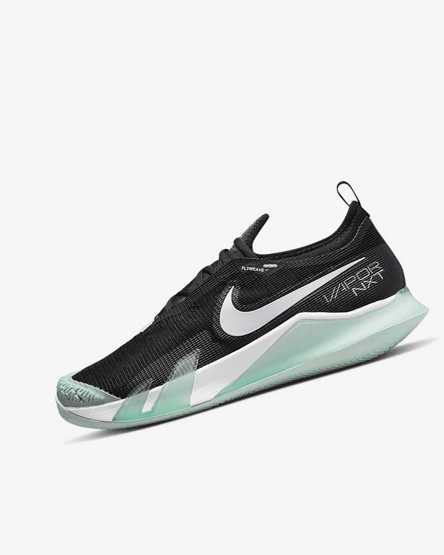 Black / Mint / White Nike Court React Vapor NXT Men\'s Tennis Shoes | CA_4513