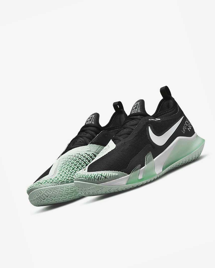 Black / Mint / White Nike Court React Vapor NXT Men's Tennis Shoes | CA_4635