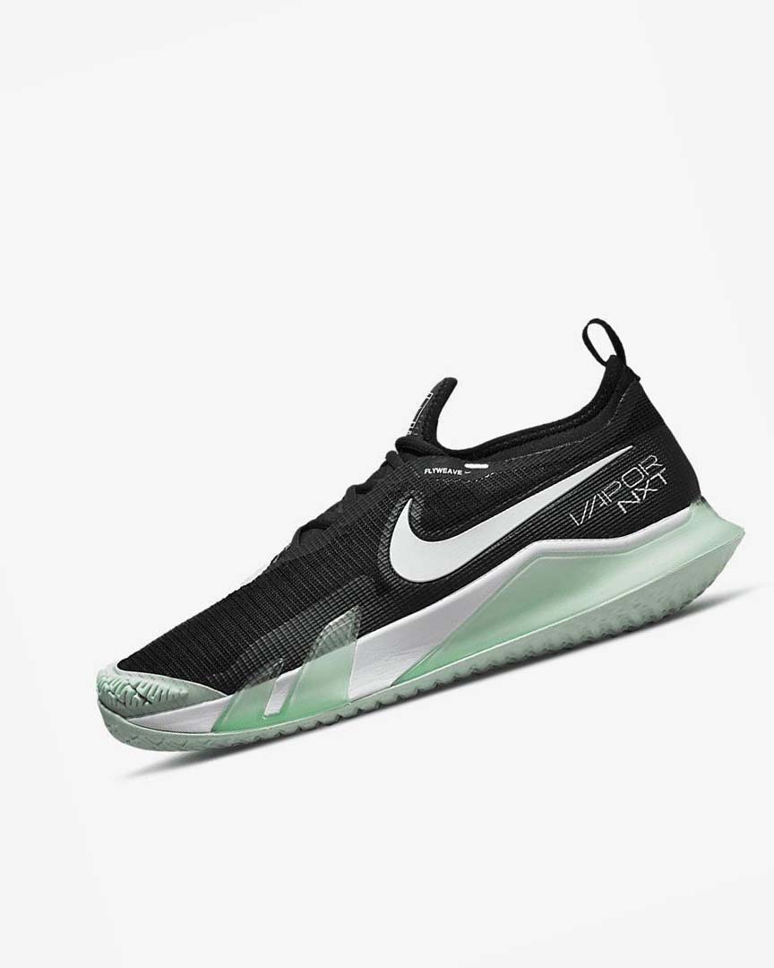Black / Mint / White Nike Court React Vapor NXT Men\'s Tennis Shoes | CA_4635