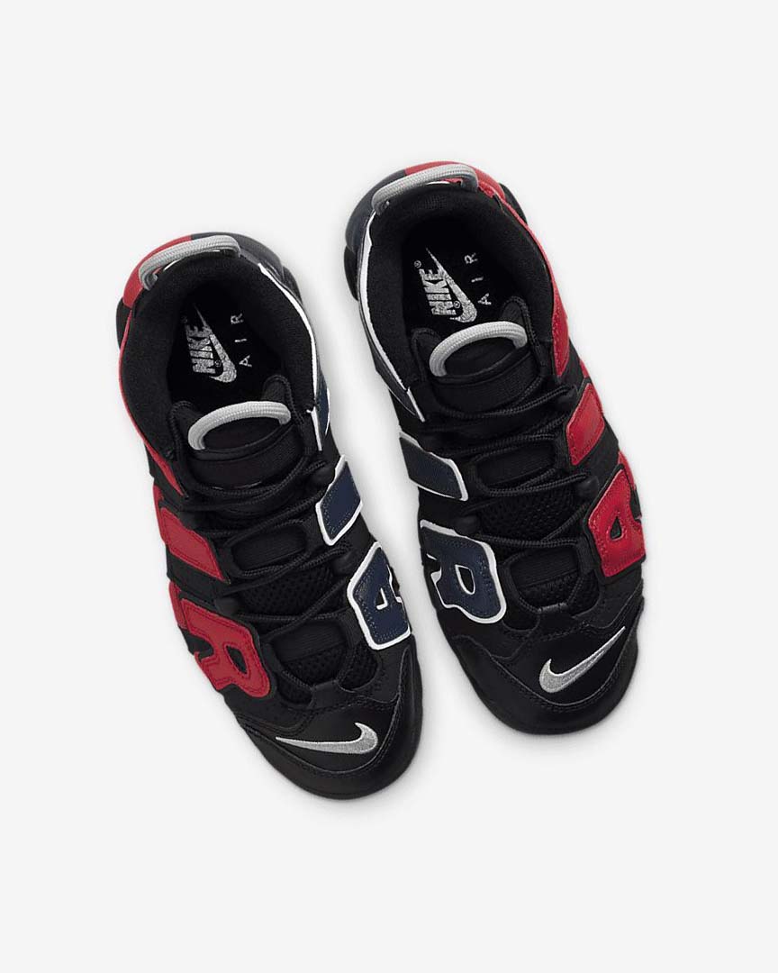 Black / Navy / White / Red Nike Air More Uptempo Girls' Sneakers | CA_2775