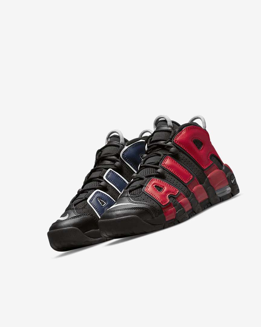 Black / Navy / White / Red Nike Air More Uptempo Girls' Sneakers | CA_2775