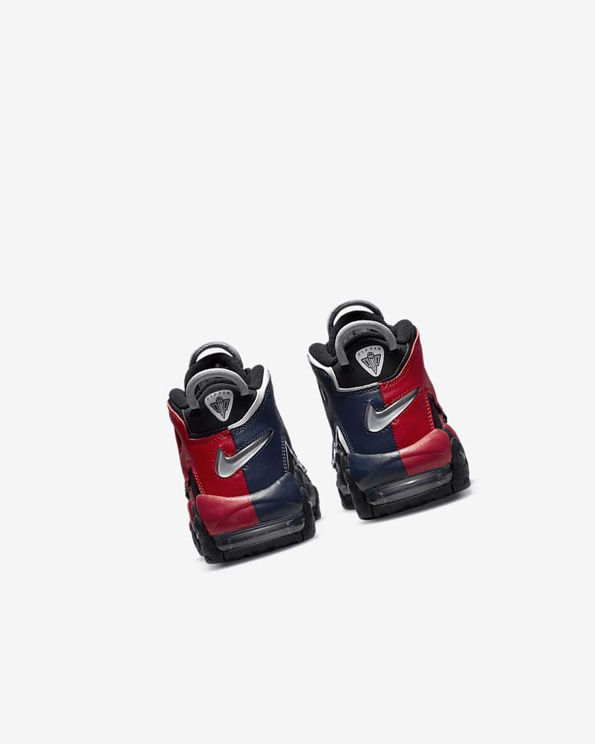 Black / Navy / White / Red Nike Air More Uptempo Girls' Sneakers | CA_2775