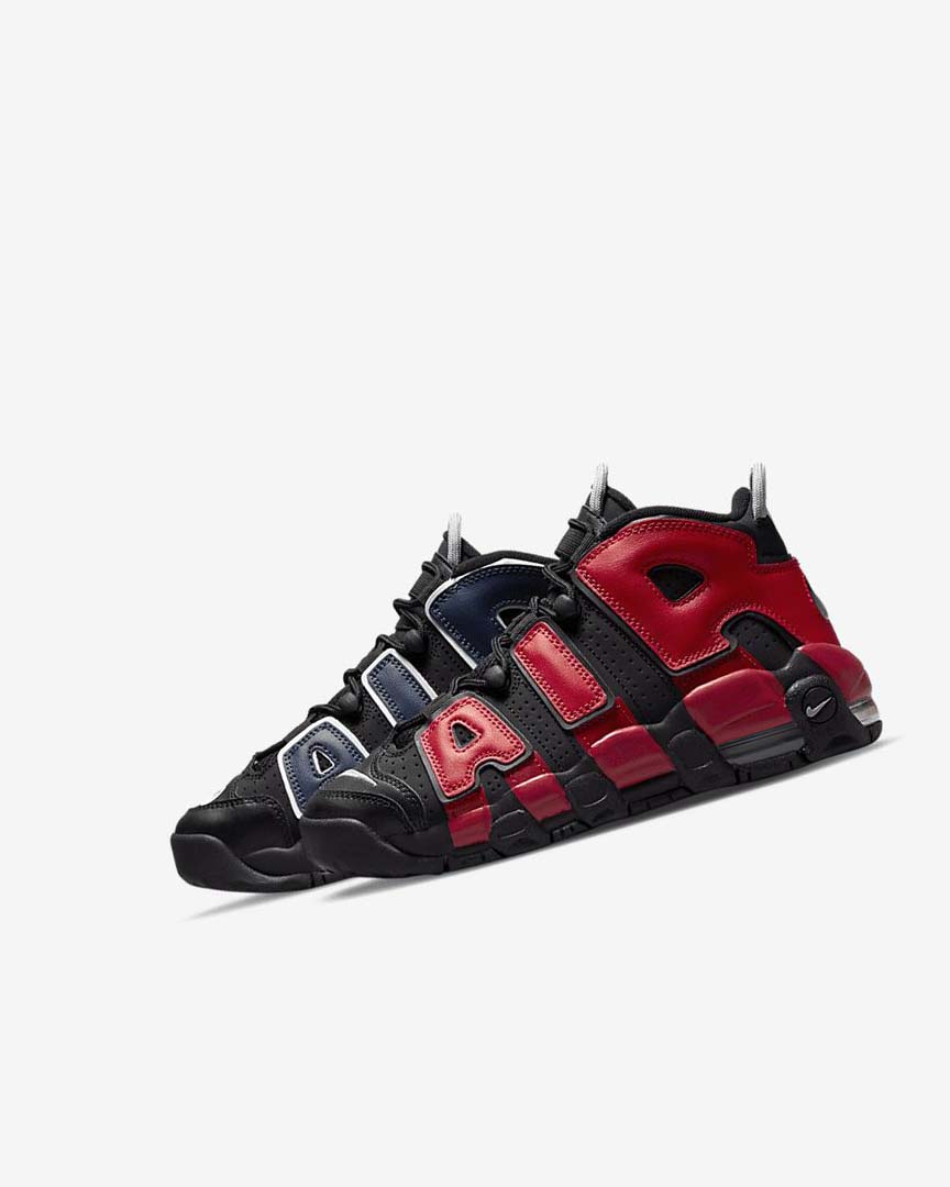 Black / Navy / White / Red Nike Air More Uptempo Girls\' Sneakers | CA_2775
