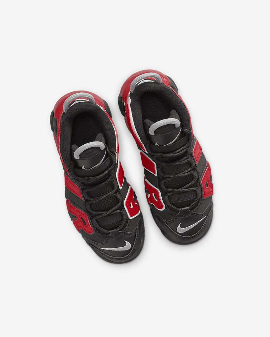 Black / Navy / White / Red Nike Air More Uptempo Girls' Sneakers | CA_4492