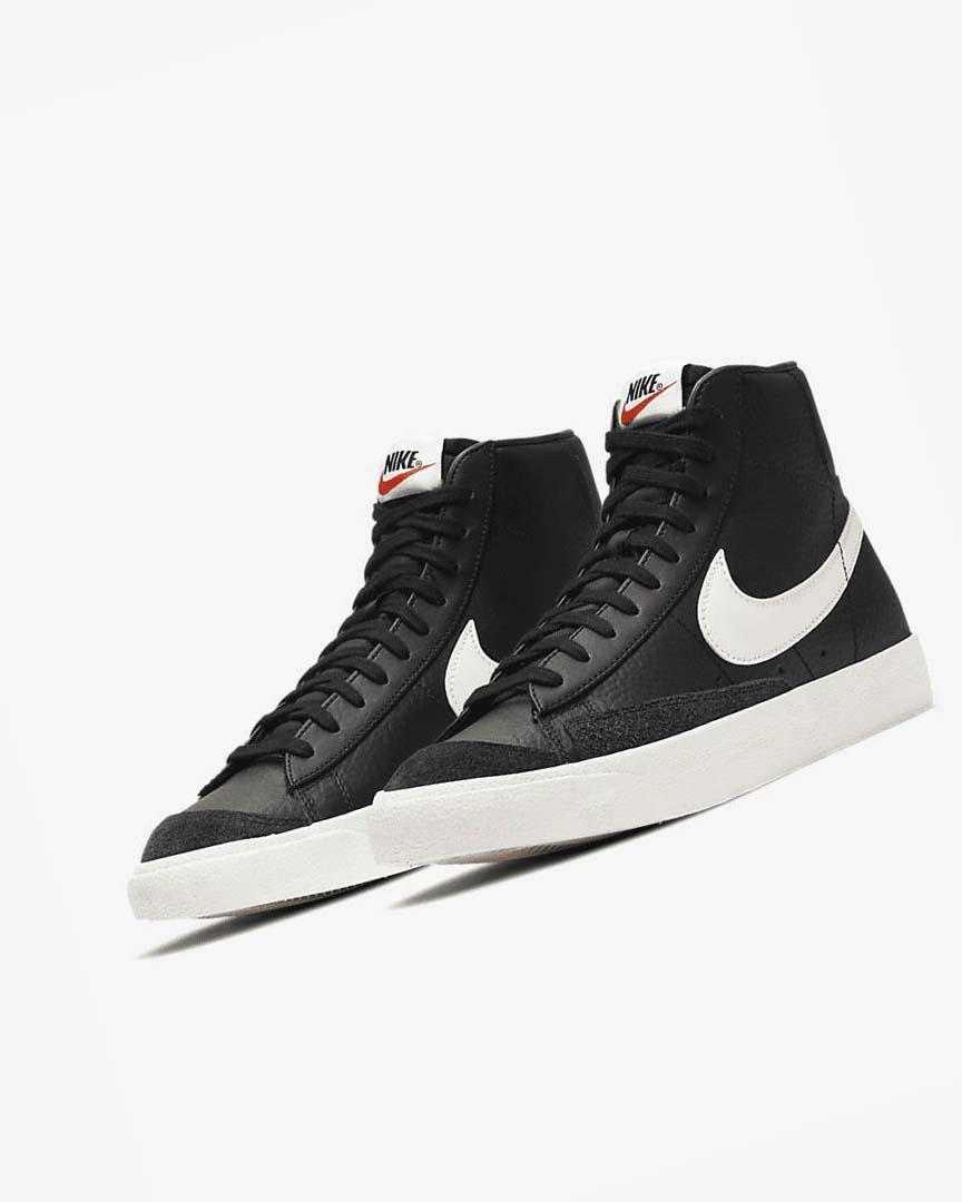 Black Nike Blazer Mid '77 Vintage Men's Sneakers | CA_3050