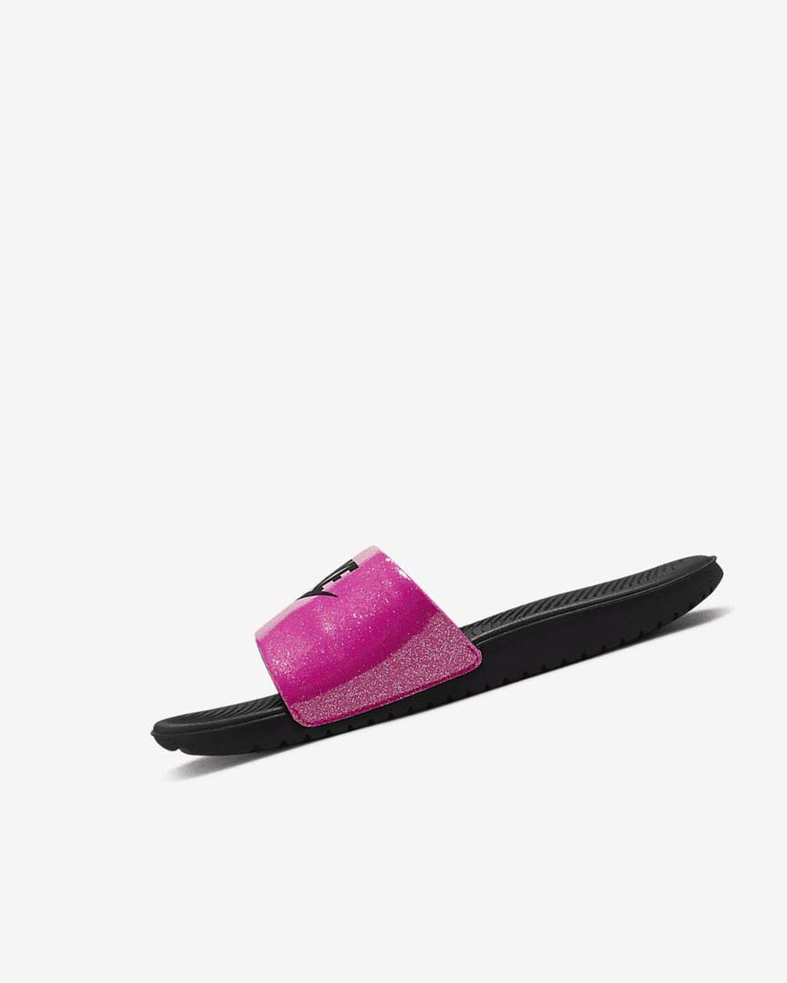 Black Nike Kawa SE Boys\' Slides | CA_5502