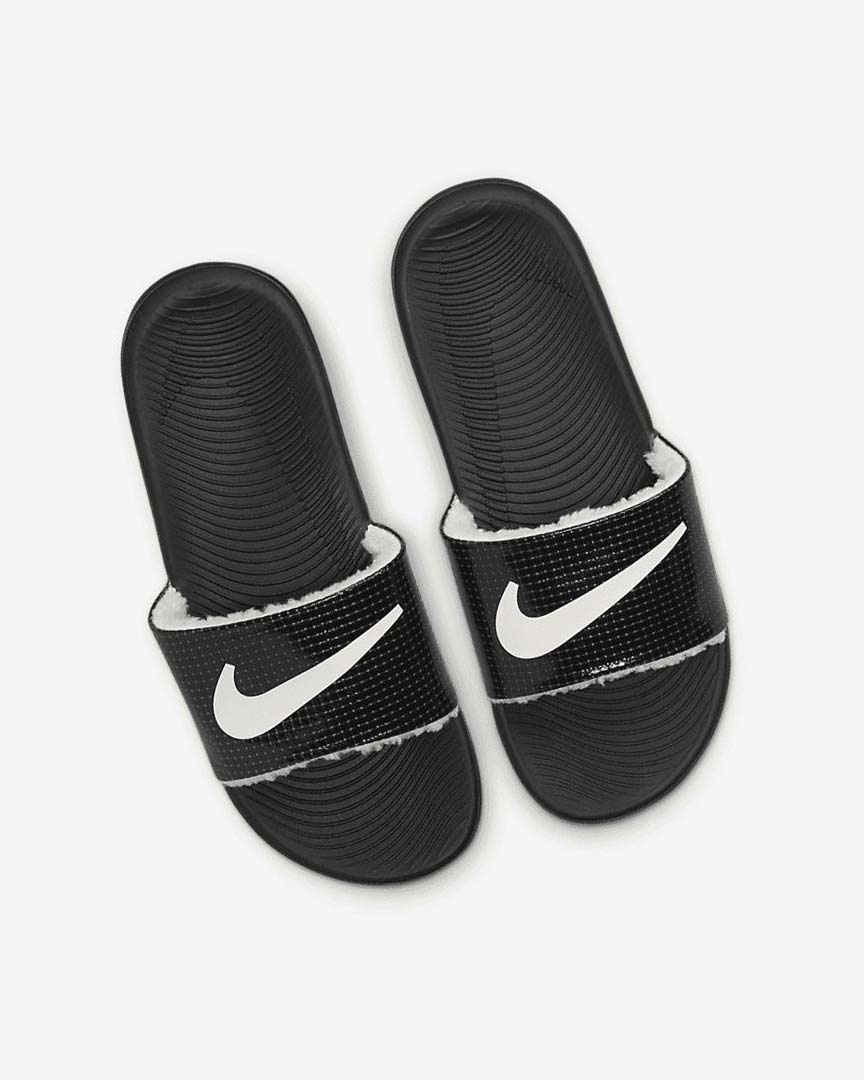 Black Nike Kawa SE Girls' Slides | CA_4731