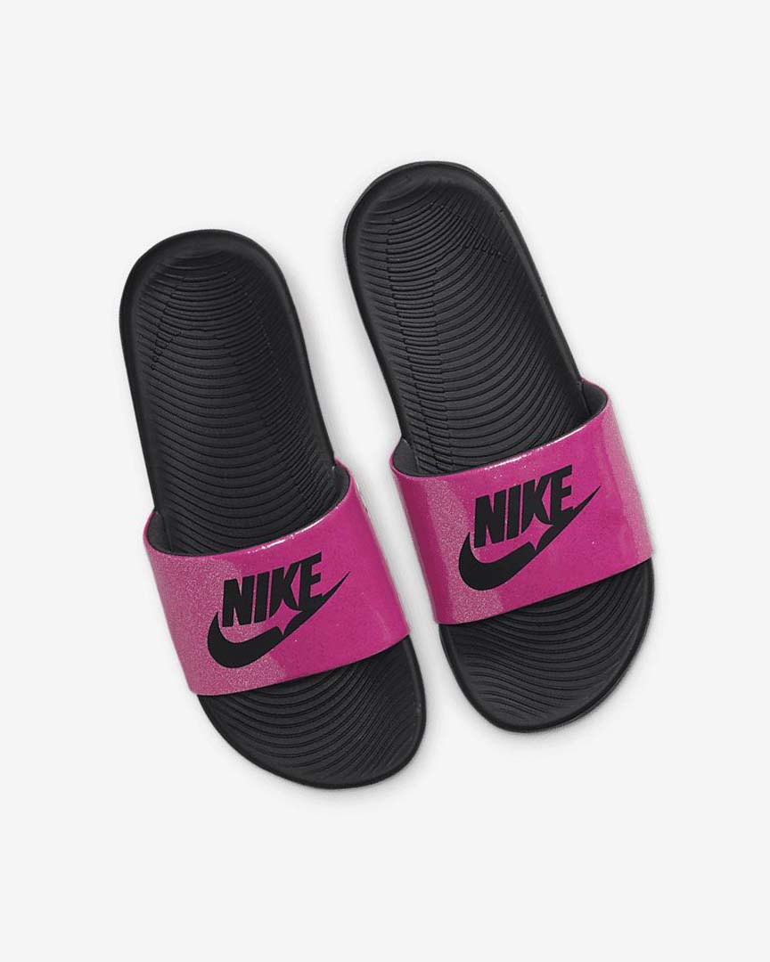 Black Nike Kawa SE Girls' Slides | CA_4864