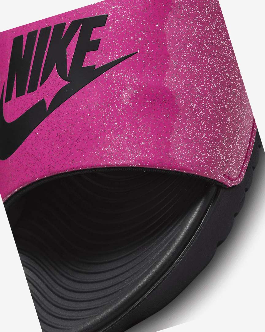 Black Nike Kawa SE Girls' Slides | CA_4864