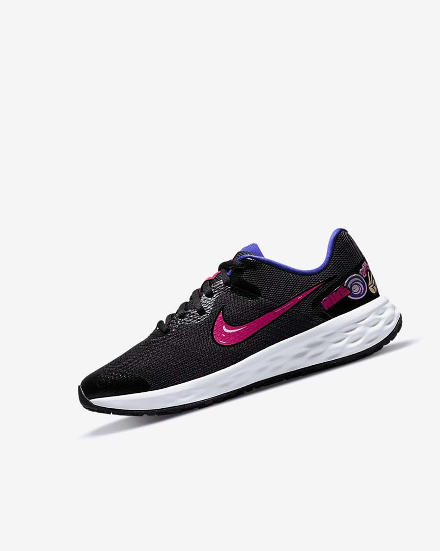 Black Nike Revolution 6 SE Girls\' Running Shoes | CA_2478