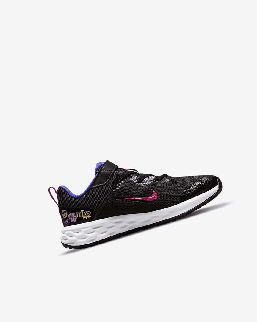 Black Nike Revolution 6 SE Girls' Shoes | CA_5263