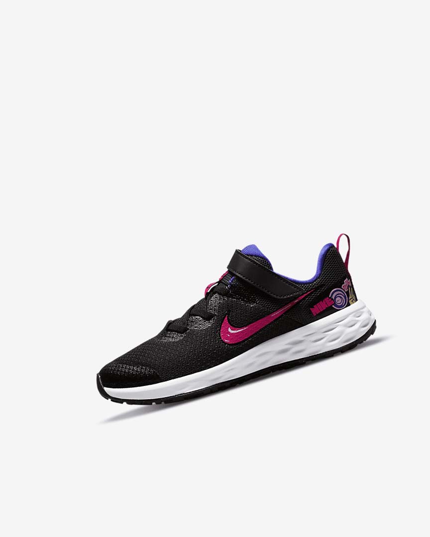 Black Nike Revolution 6 SE Girls\' Shoes | CA_5263