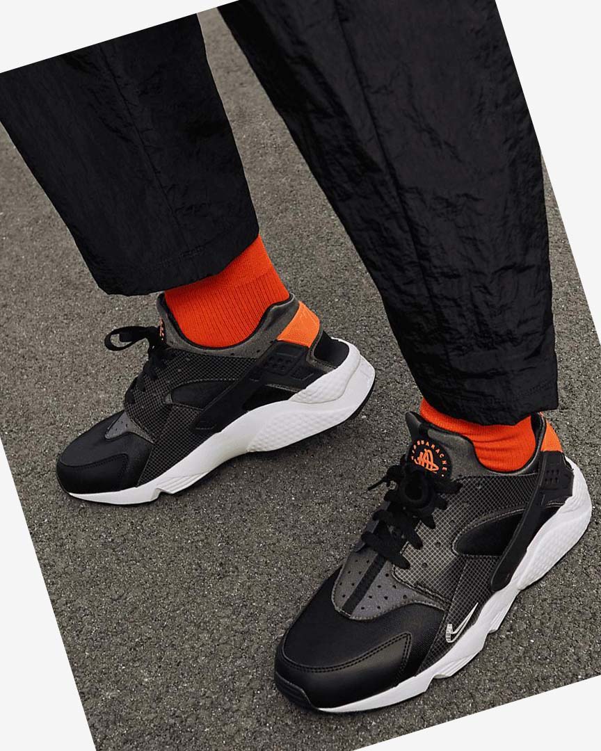Black / Orange / Grey / White Nike Air Huarache Men's Sneakers | CA_4898