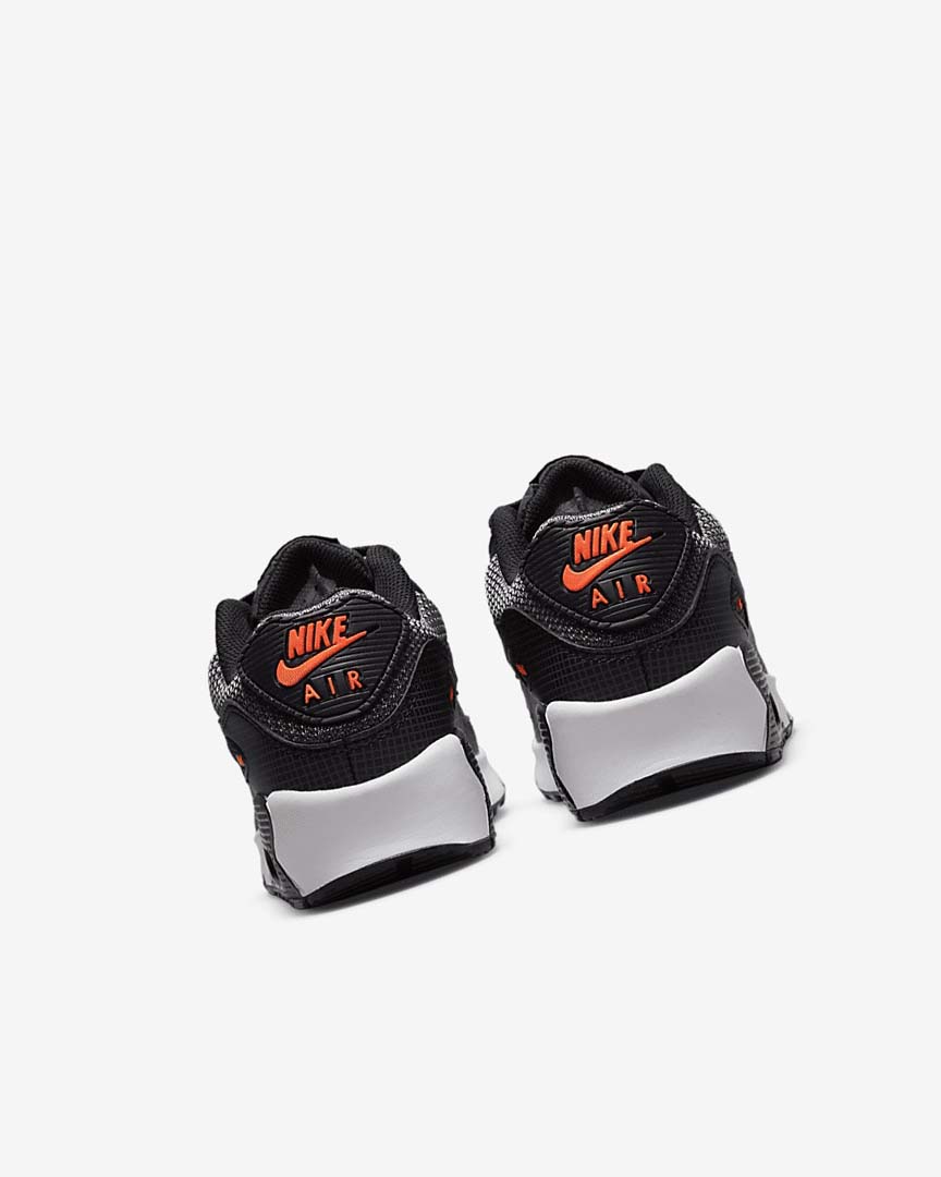 Black / Orange / Grey / White Nike Air Max 90 Girls' Casual Shoes | CA_2349