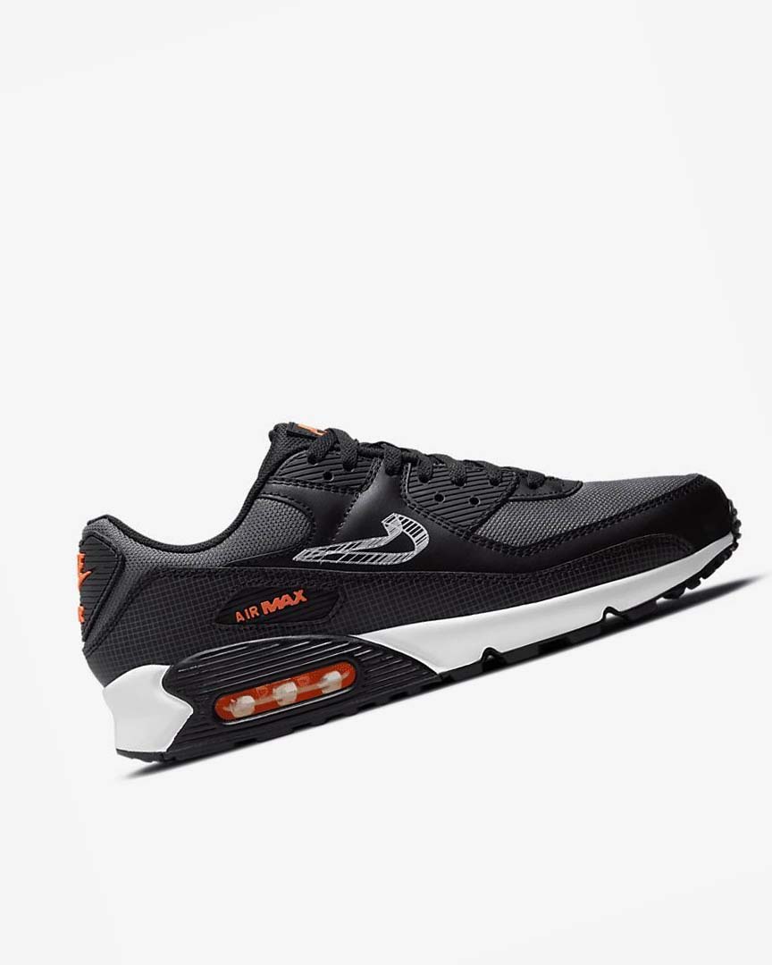 Black / Orange / Grey / White Nike Air Max 90 Men's Casual Shoes | CA_2480