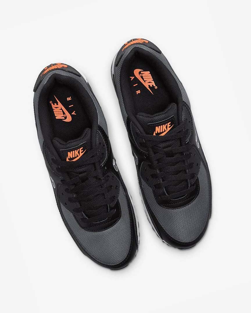 Black / Orange / Grey / White Nike Air Max 90 Men's Casual Shoes | CA_2480