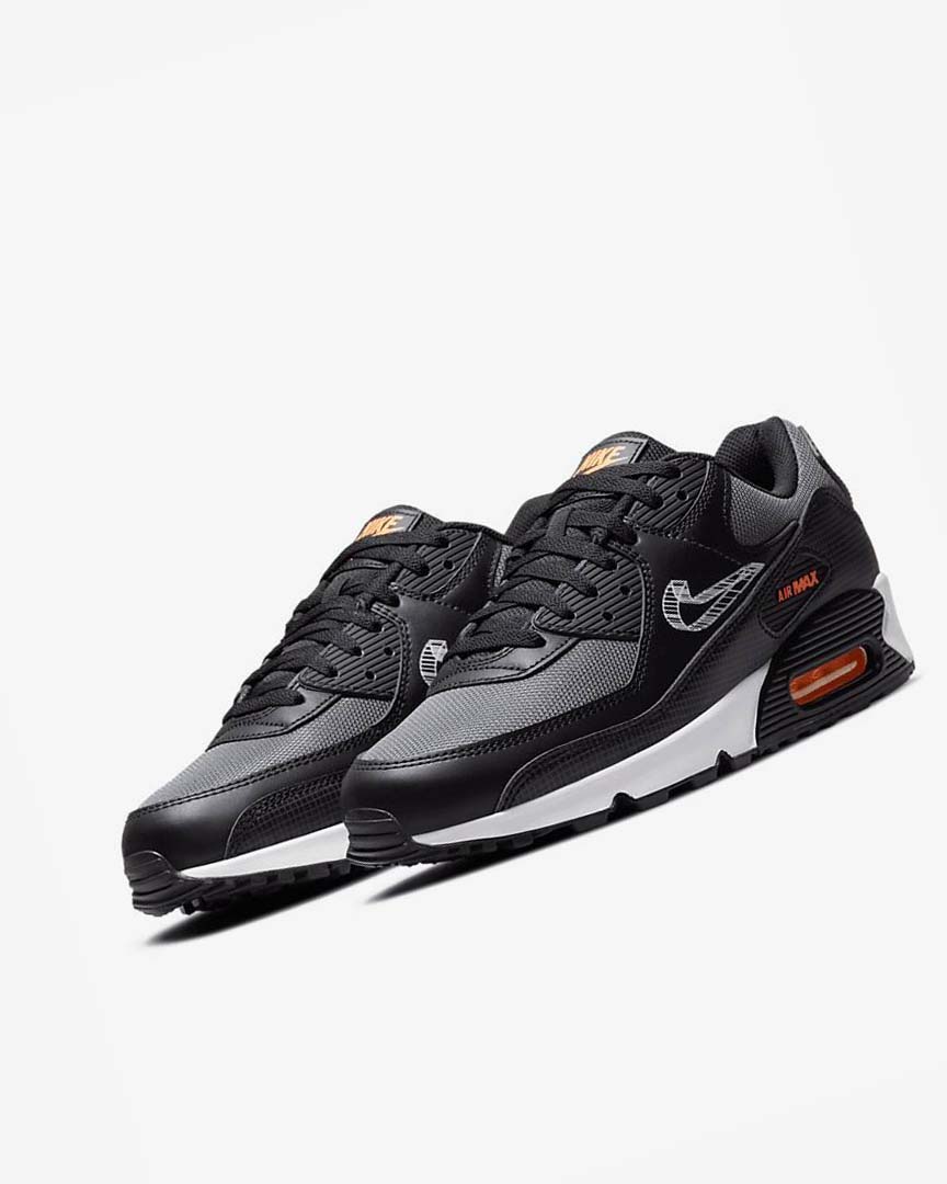 Black / Orange / Grey / White Nike Air Max 90 Men's Casual Shoes | CA_2480