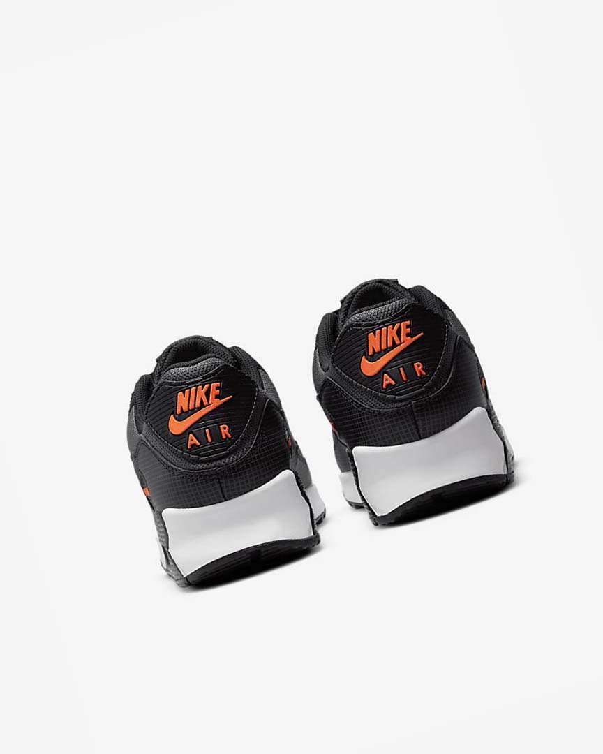 Black / Orange / Grey / White Nike Air Max 90 Men's Casual Shoes | CA_2480