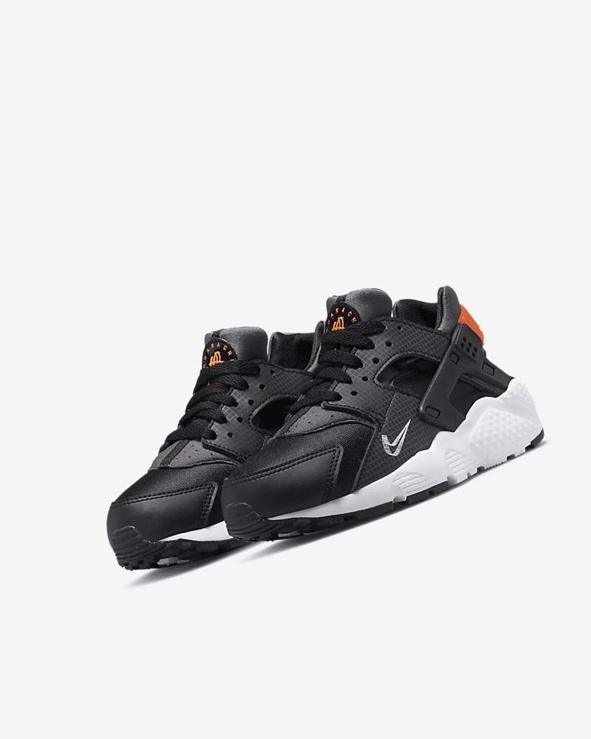 Black / Orange / Grey / White Nike Huarache Run Boys' Shoes | CA_5144