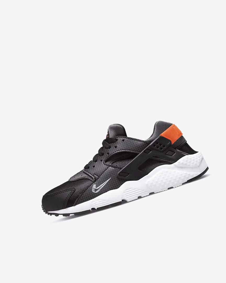 Black / Orange / Grey / White Nike Huarache Run Boys\' Shoes | CA_5144