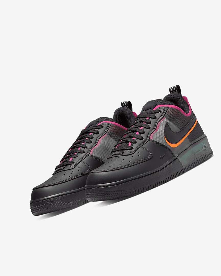 Black / Orange / Pink / Black Nike Air Force 1 React Men's Sneakers | CA_2593