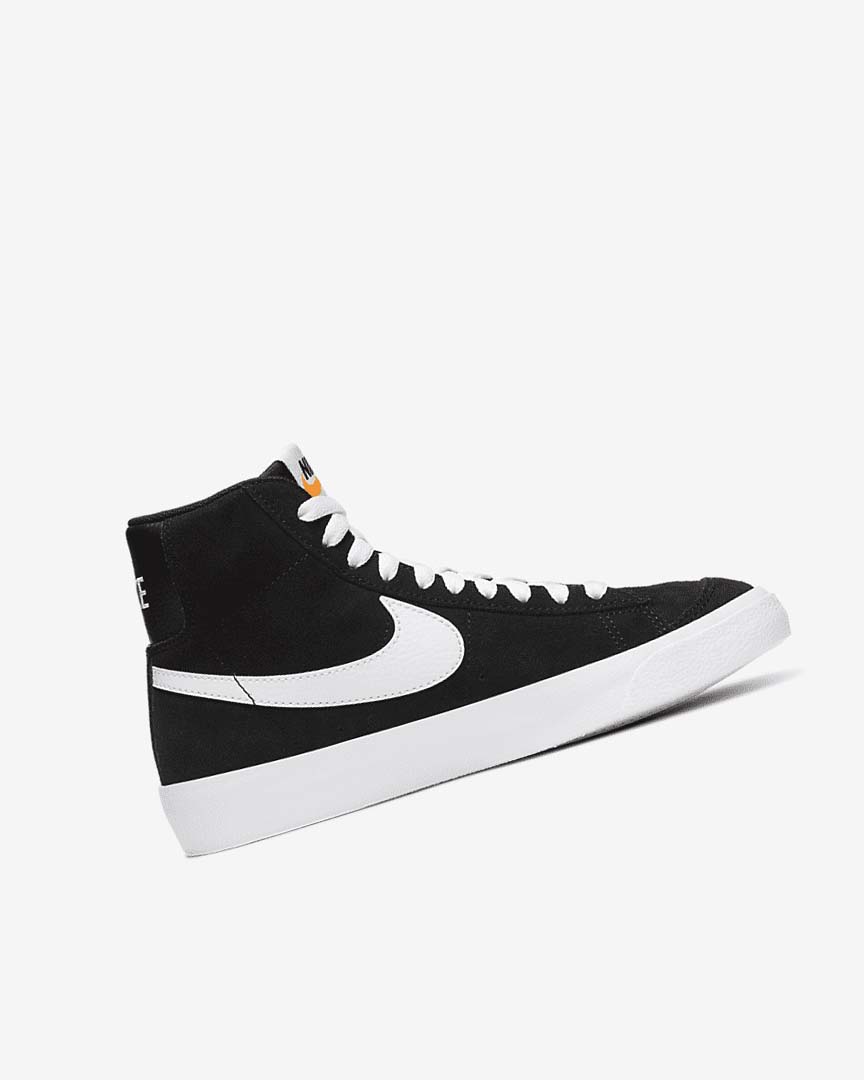 Black / Orange / White Nike Blazer Mid '77 Suede Girls' Sneakers | CA_1155