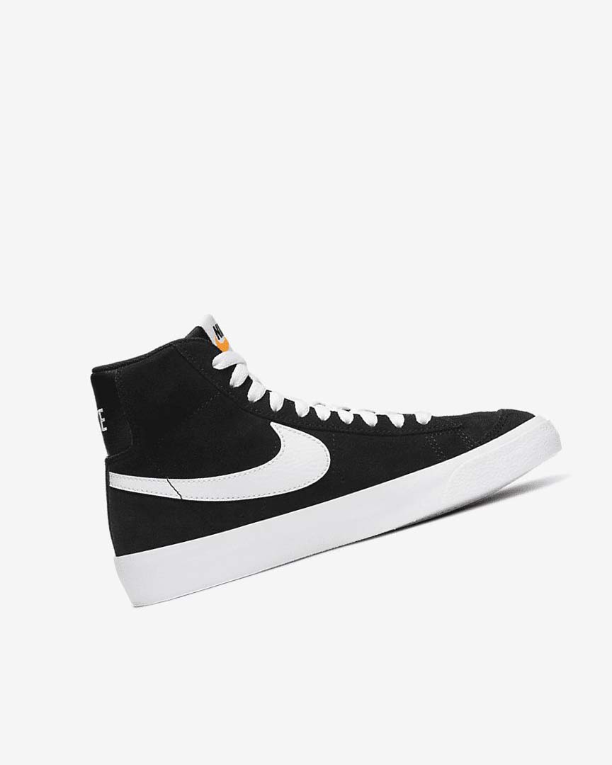 Black / Orange / White Nike Blazer Mid '77 Suede Boys' Sneakers | CA_3188