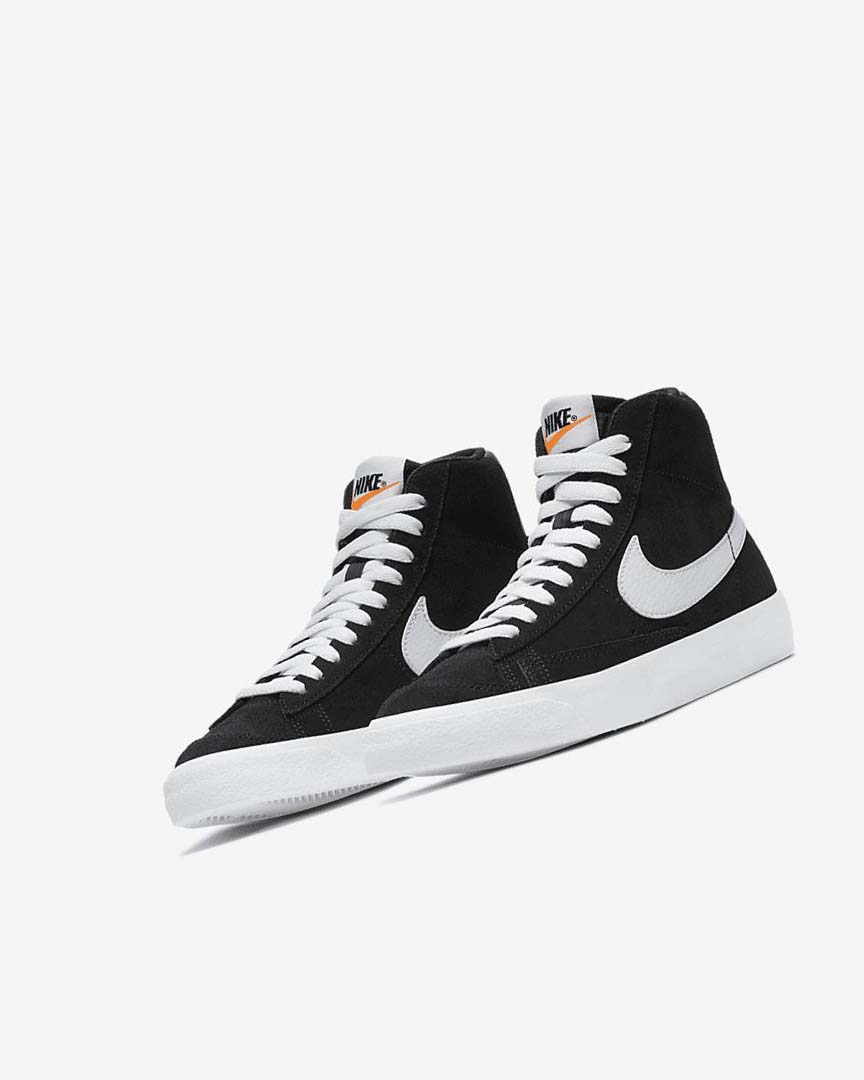 Black / Orange / White Nike Blazer Mid '77 Suede Boys' Sneakers | CA_3188