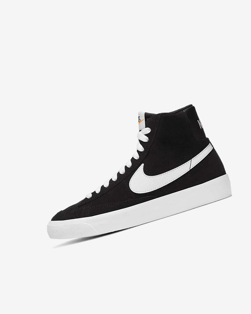 Black / Orange / White Nike Blazer Mid \'77 Suede Boys\' Sneakers | CA_3188