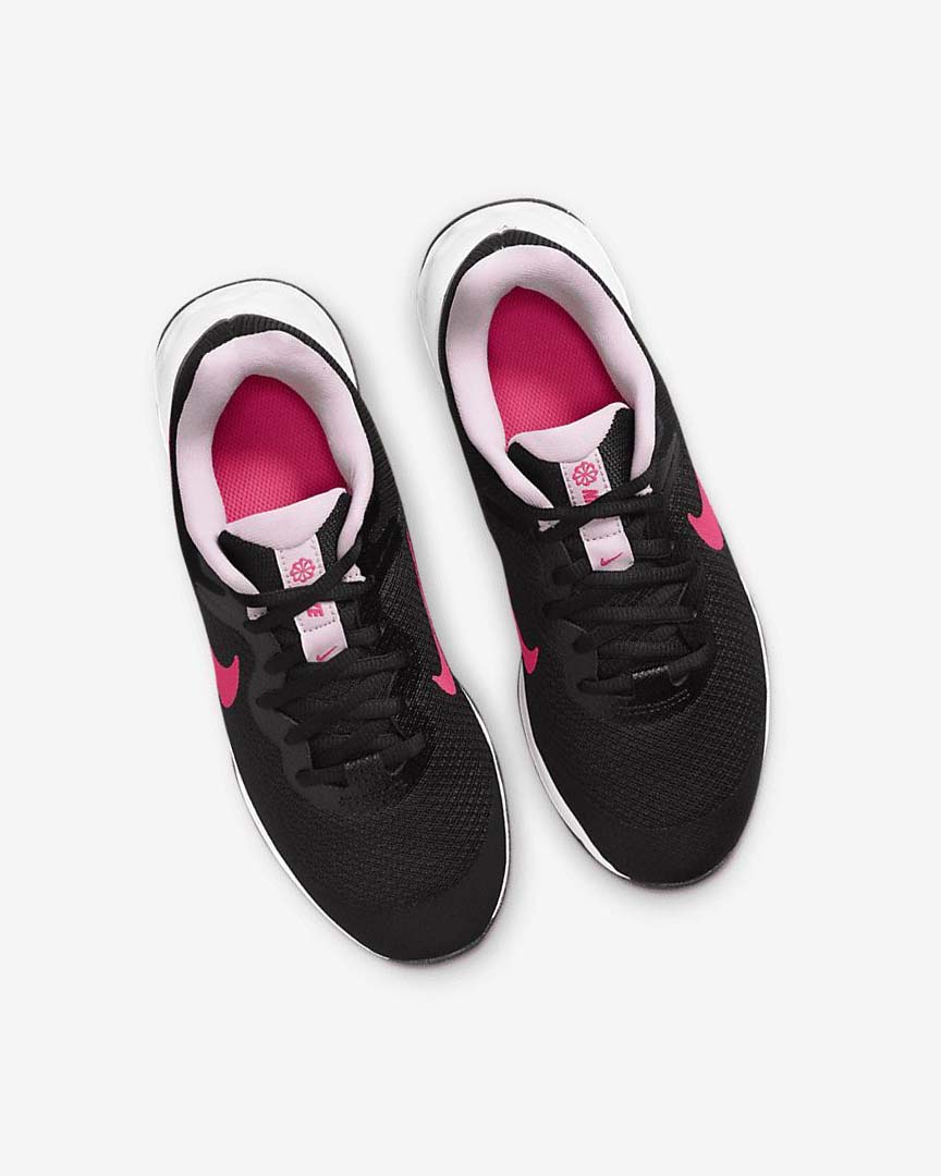Black / Pink / Pink Nike Revolution 6 Boys' Running Shoes | CA_1144