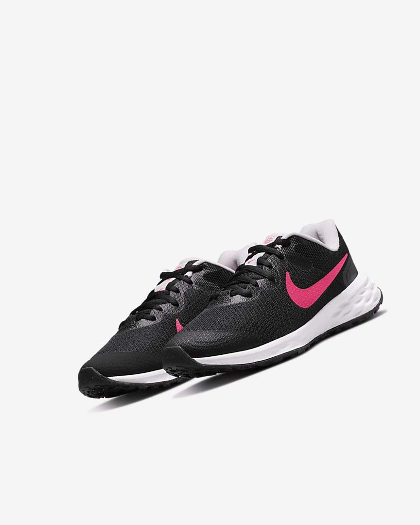 Black / Pink / Pink Nike Revolution 6 Boys' Running Shoes | CA_1144