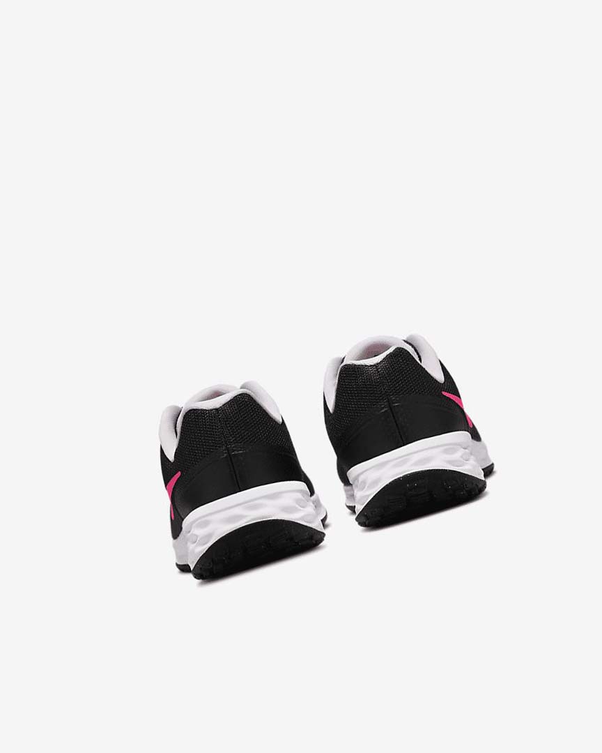 Black / Pink / Pink Nike Revolution 6 Boys' Running Shoes | CA_1144