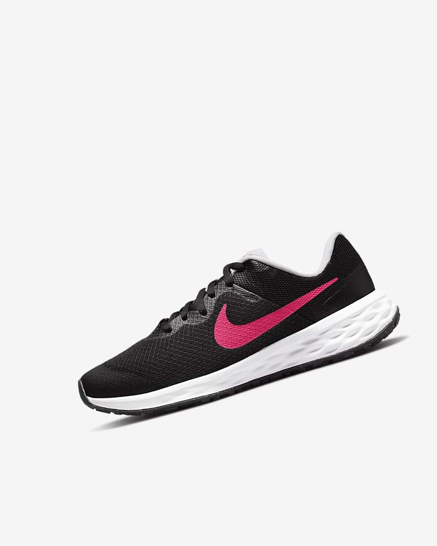 Black / Pink / Pink Nike Revolution 6 Boys\' Running Shoes | CA_1144