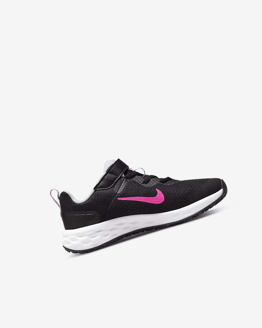 Black / Pink / Pink Nike Revolution 6 Boys' Running Shoes | CA_3157