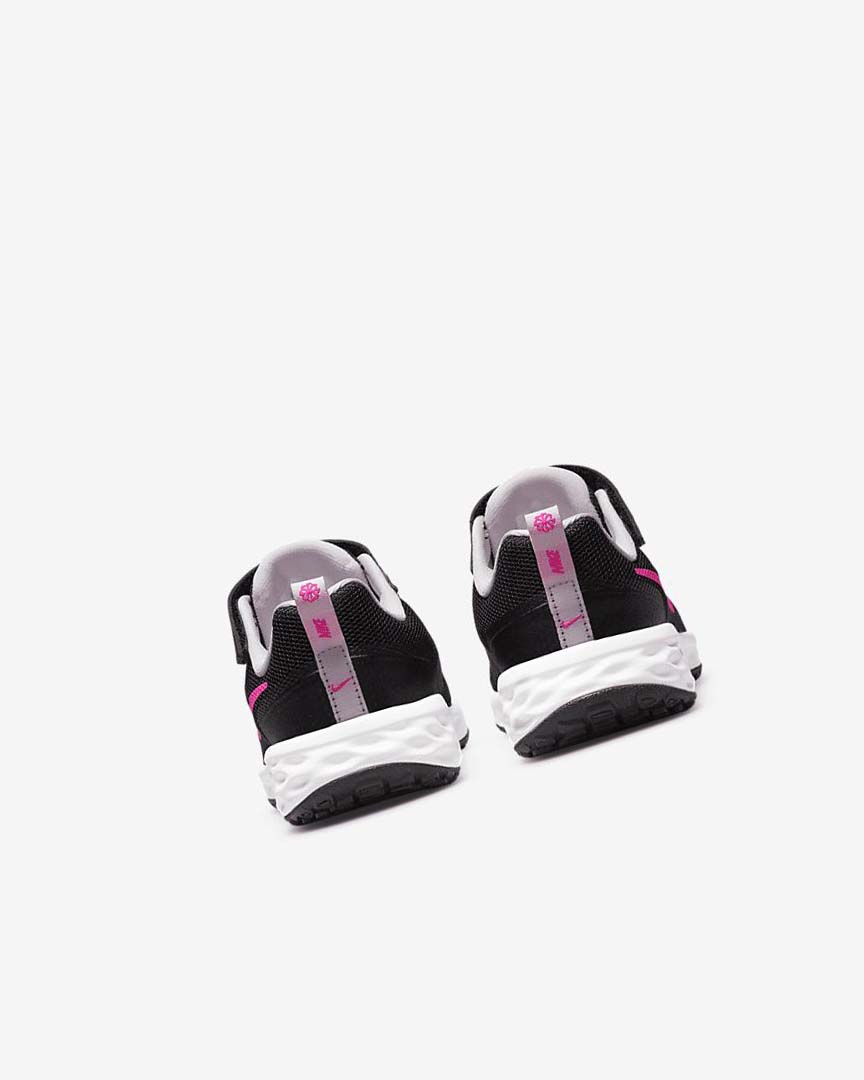 Black / Pink / Pink Nike Revolution 6 Boys' Running Shoes | CA_3157