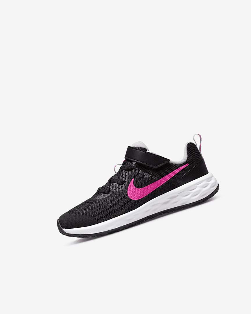 Black / Pink / Pink Nike Revolution 6 Boys\' Running Shoes | CA_3157