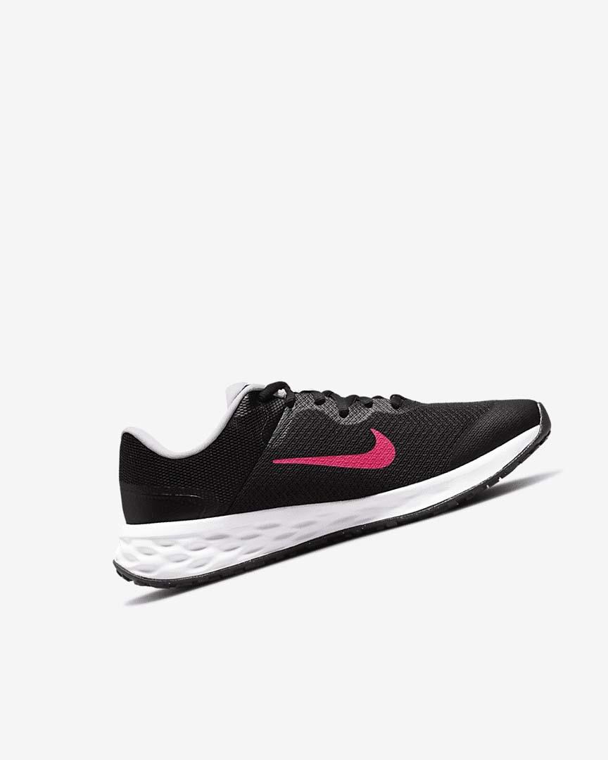 Black / Pink / Pink Nike Revolution 6 Girls' Running Shoes | CA_1160