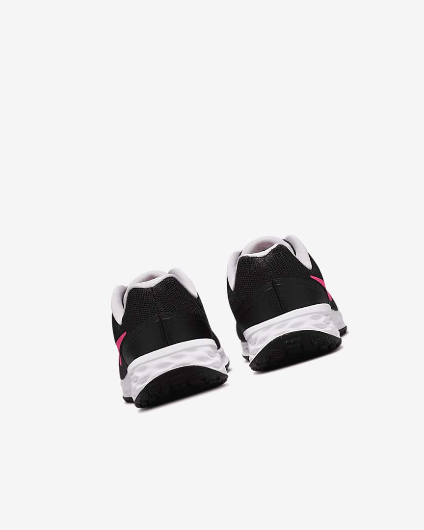 Black / Pink / Pink Nike Revolution 6 Girls' Running Shoes | CA_1160