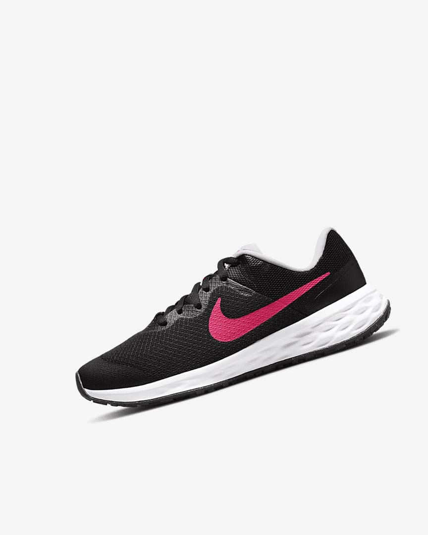 Black / Pink / Pink Nike Revolution 6 Girls\' Running Shoes | CA_1160