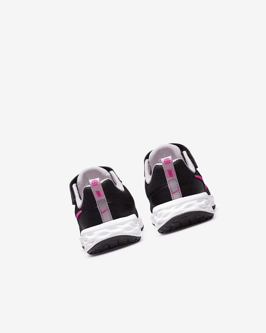 Black / Pink / Pink Nike Revolution 6 Girls' Running Shoes | CA_5535